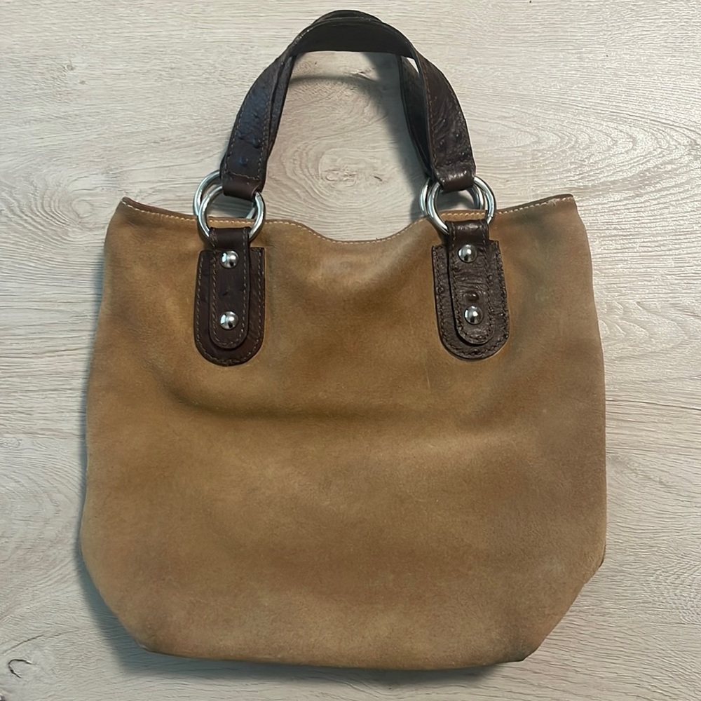 MAURIZIO TAIUTI Tan Suede Small Mini Handbag
